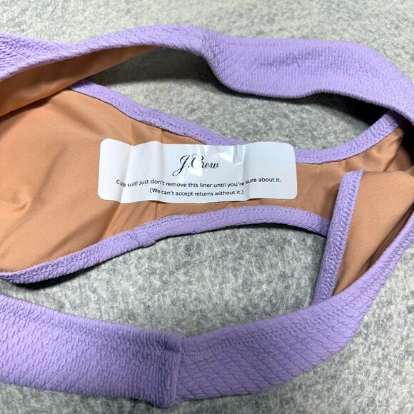 J.Crew Textured Curved Waist Cheeky Bikini Bottom Light Purple Ladies Size M NEW - Picture 6 of 9